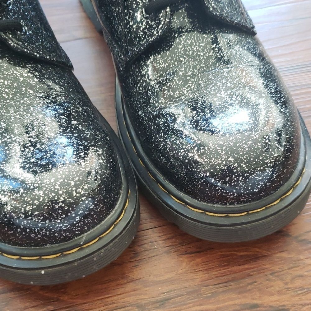Dr. Martens Black Glittery Whimsigoth Combat Boots Size L6 - Picture 4 of 7